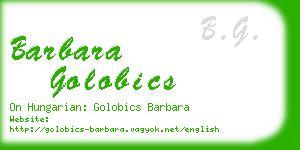 barbara golobics business card